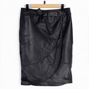 White House Black Market Black Faux Leather Pencil Skirt